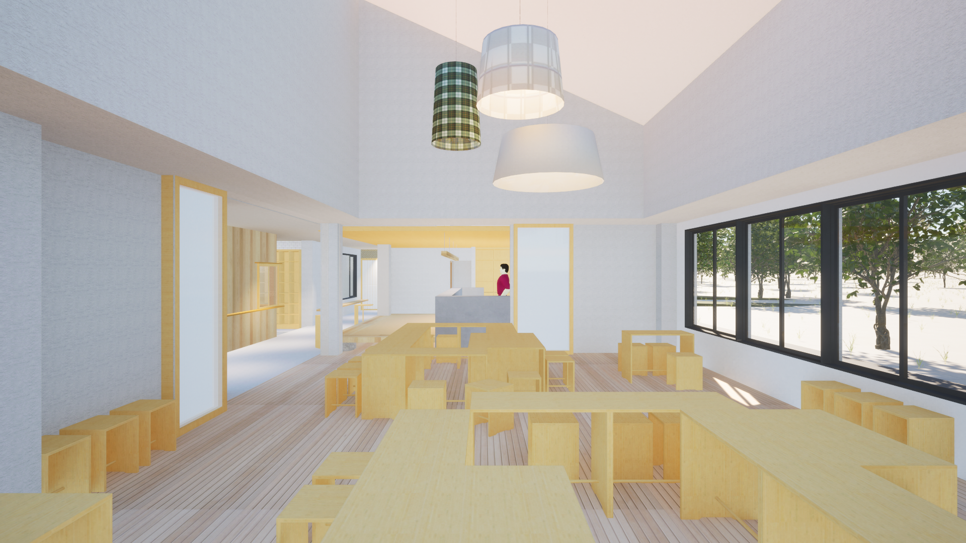 兵庫県丹波市青垣町のコミュニティ施設のリノベーションホールアトリウム