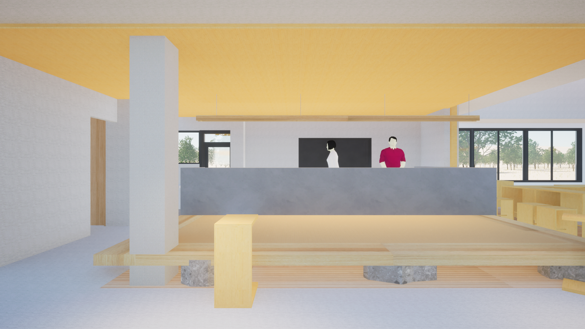 兵庫県丹波市青垣町のコミュニティ施設のリノベーションエントランスカフェ喫茶店