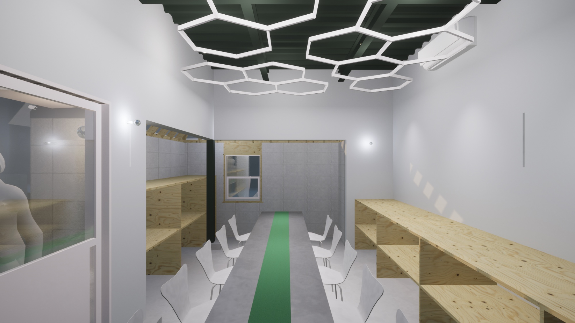 大阪府八尾市樹脂レジン工場のオフィス棟のリノベーション改築工事作業室